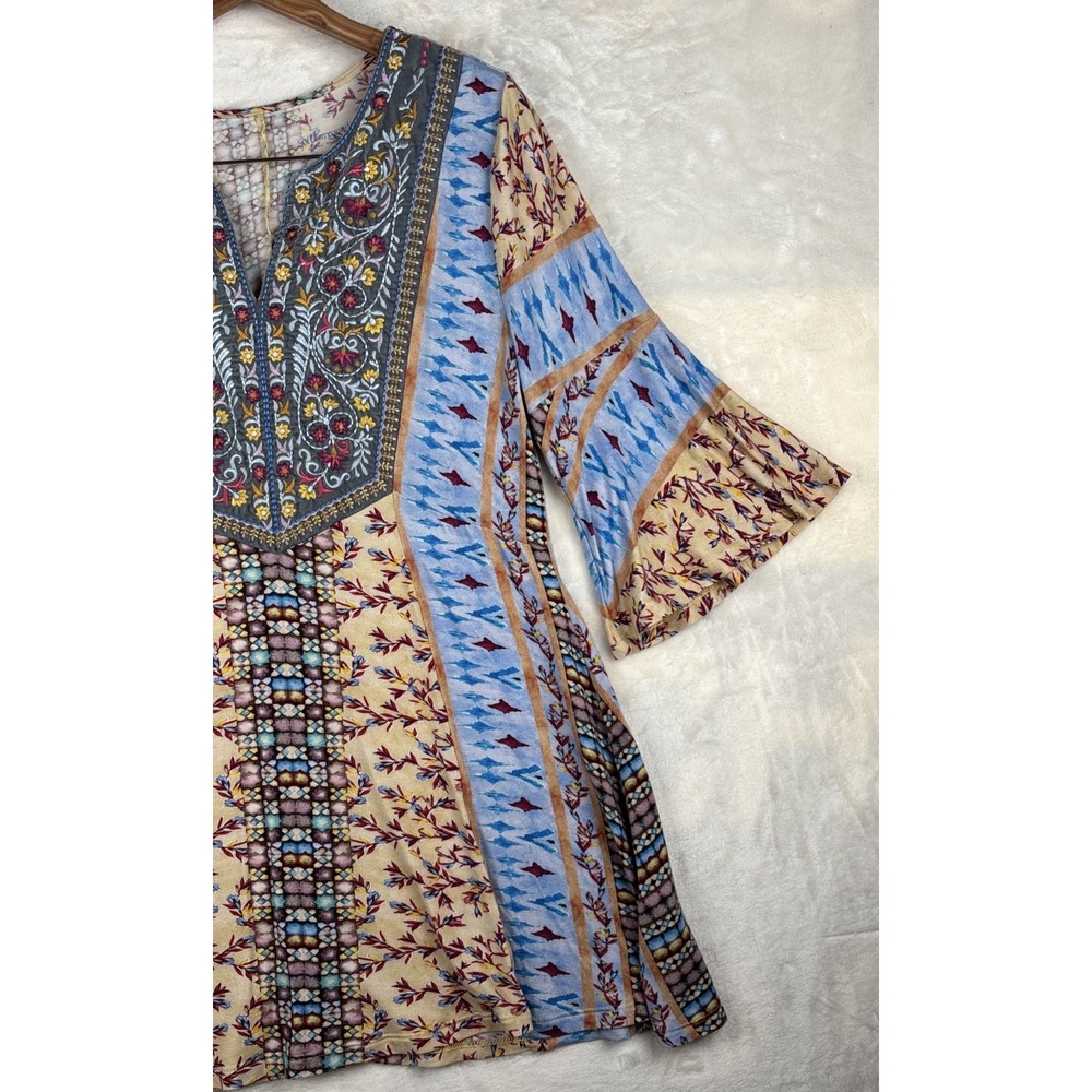Soft Surroundings Womens Sz S‎ Fifi Embroidered Floral Tunic Top Blouse Festival - Picture 7 of 13